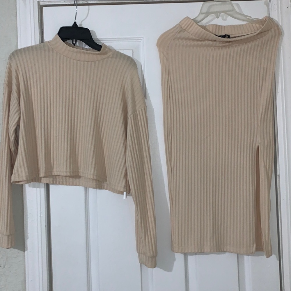 Matching sweater and skirt